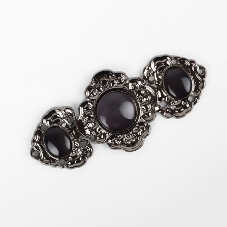 Decorative fastener, 6.3 × 2.8 cm, black color