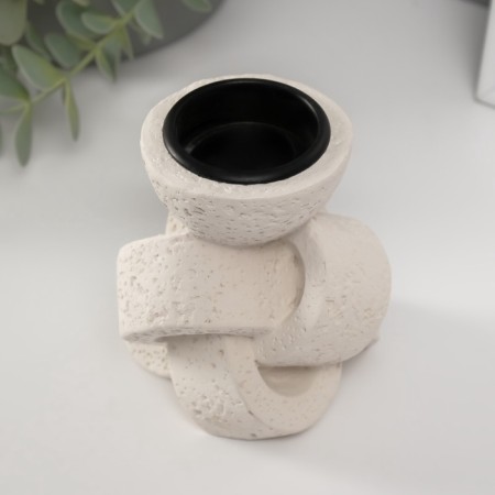 Gypsum candlestick, metal per 1 candle "node" d = 3.8 cm 8x8.8x10.5 cm-3