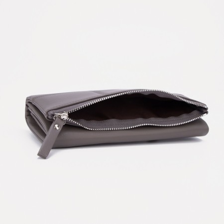Women's wallet on magnets, gray color-3