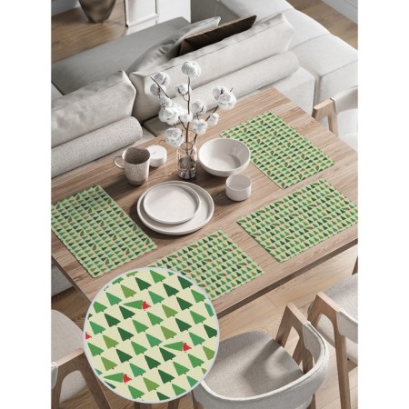 A set of napkins for setting the table "stole a Christmas tree", rectangular, rounded edges, size 30x46 cm, 4 pcs-1