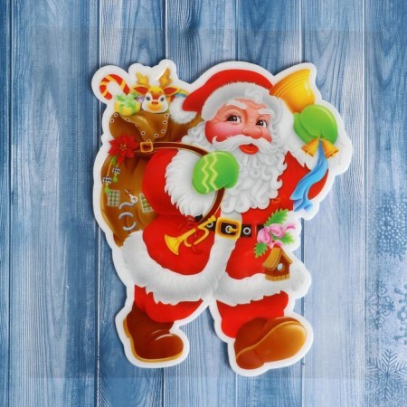 Santa Claus with gifts and a bell ”14.5x18 cm, red