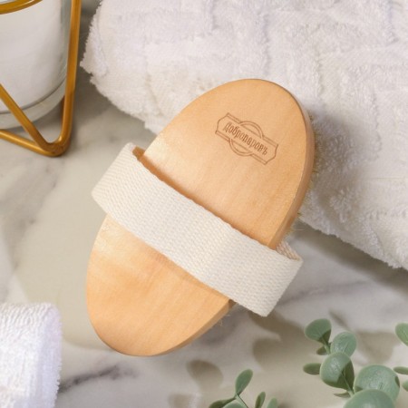 Massage brush made of natural bristles, smooth-6