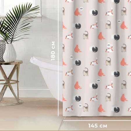 Curtain for the bathroom "Kitty", 145 x180 cm-1