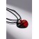 Kulons on the lace "Uenubles" Love, two halves, black-red color, 42 cm