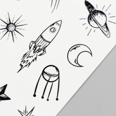 Black body tattoo "in space" 8x7.5 cm-2
