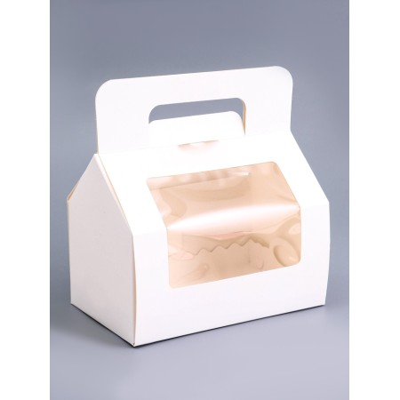 Mistle for a roll with a handle, white, 16 x 10 x 12.5 cm. Confectionery packaging