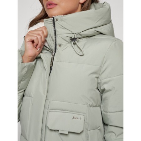 Coat insulated winter female, size 44, color light green-14