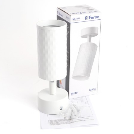 The lamp wall-flowing Feron ML1871, IP20, GU10, 35 W, 55x55x165 mm, white color-10