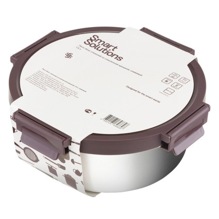 Smart Solutions lunch box, glass cover, 1.5 l, plum color-4