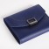 Women's wallet on the button, blue color