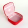 Cosmetic bag with lightning, red color