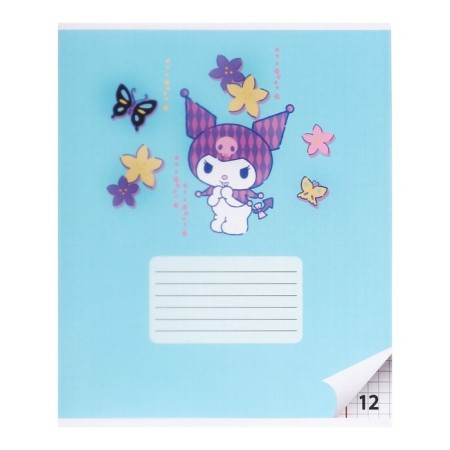 Notebook 12 sheets in the Hello Kitty+Kuromi cage, cardboard cover, additional PVC cover, block 60 g/m2, mix-1