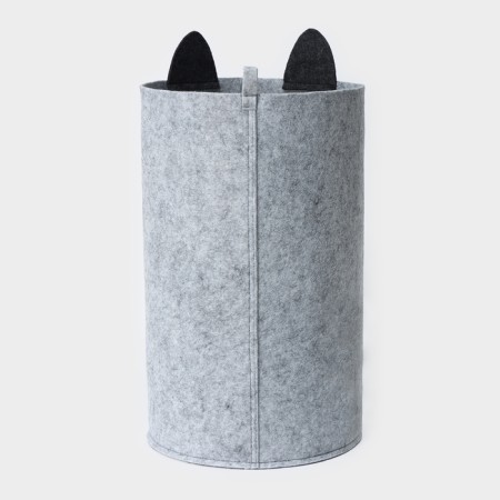 Funny “cat” storage basket, gray color-4