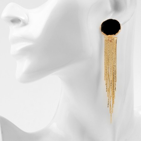 Earrings Assorted "Valkyrie" flowing rain, color gold-3