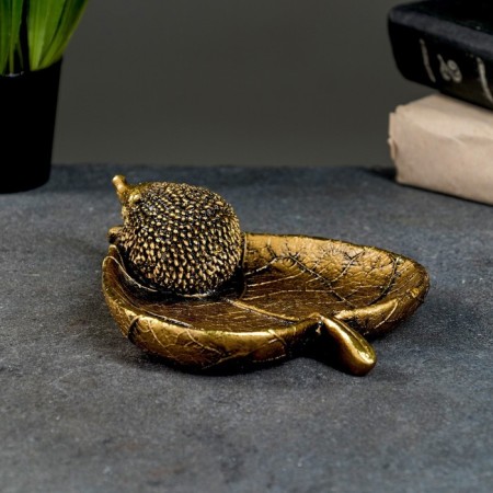 Candy Candy "Hedgehog on a leaf" Gold, 9x10x10cm