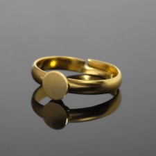 The base for the ring adjustable with a platform of 6 mm (set 5 pcs.), Color gold