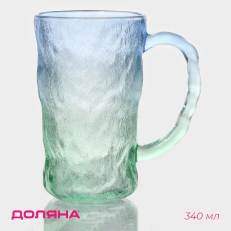 Glass glass "Ice", 340 ml, blue-green color