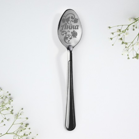 A teaspoon spoon with engraving since March 8 "Anna", 3 x 14 cm.-2