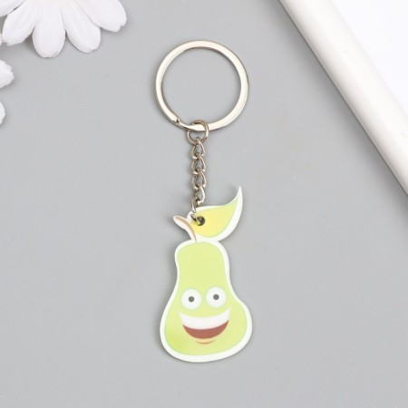 Acryl keychain "Green pear with face" 5.7x3 cm