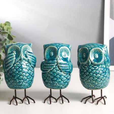 Souvenir Ceramics "Council - I do not see, I do not hear, I will not say" mix 13.5x7.5x9cm