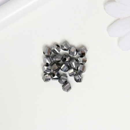 Glass beads, 6 mm, 20 pcs. silver