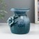Aroma lamp ceramics "Field flower" white-blue 7.5x7.5x9.3 cm
