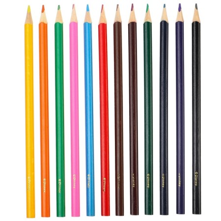 Colored pencils, 12 colors, hexagonal, cats aristocrats-3