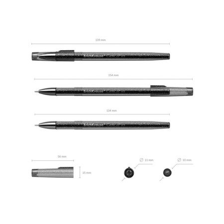 Gel pen Erichkrause Gelica, black ink, node 0.5 mm, letter line length 500 meters-1