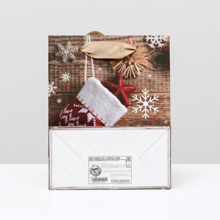 Laminated "New Year's sock" package, 11.5 x 14.5 x 6 cm-1