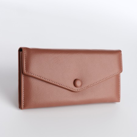 Women's wallet on the button, pink color