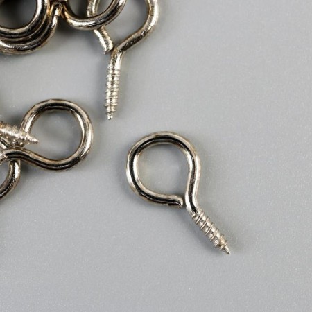 Screw-eye screw for fastening paintings, silver photographs (set 100 pcs) 1.8x0.9 cm