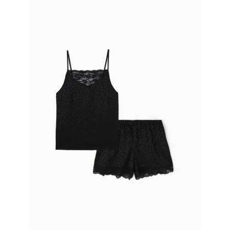 Women's pajamas (top, shorts) KAFTAN LEO Black Collection Rr 40-42-3