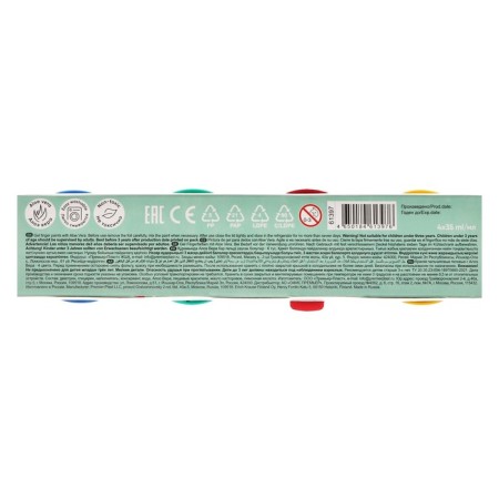 Finger paints, 4 colors x 35ml Erichkrause "Baby", with aloe vera, cardboard-2