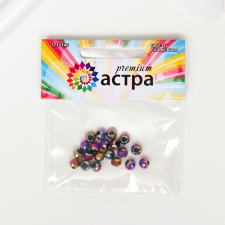 Glass beads, 6 mm, 20 pcs. rainbow-2