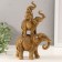 Souvenir Polystone 3D "Elephants Pyramid" Dark Gold 20x7x30 cm