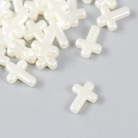 Beads for creativity plastic "Cross Pearl" set of 30 pcs 1.2x1.6 cm