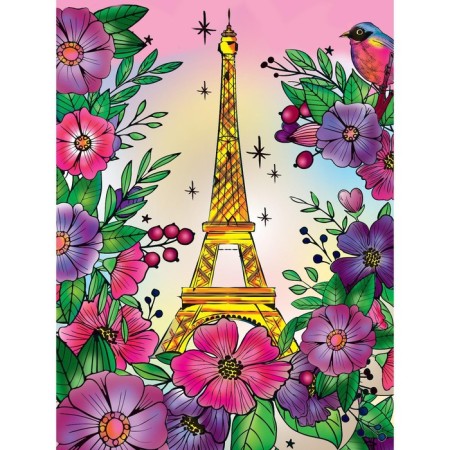 Diamond mosaic with a complete filling on the subframe "Romantic Paris", 30 × 40 cm-1