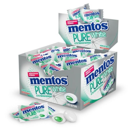 Chewing gum mentos, delicate mint, 2g.