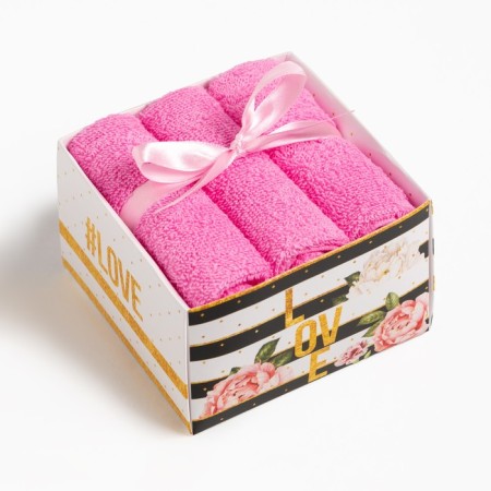 Set of terry napkins LOVE 30x30 cm -3 pcs, cotton, 340g/m3-4