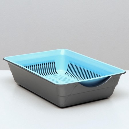 Deep toilet with a mesh of 36 x 25 x 9 cm, blue/gray-1