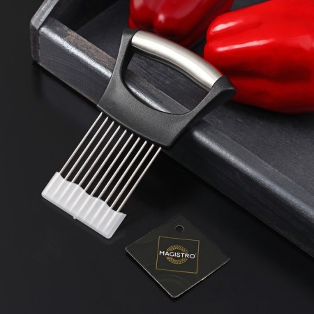 Magistro onion cutting device, stainless steel, black color-2