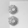 Earrings with rhinestones "Flash" Flower, white color in silver
