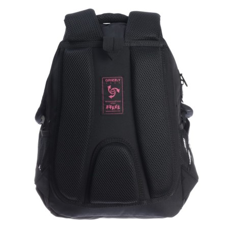 School backpack, 40 x 27 x 20 cm, Grizzly, ergonomic back, laptop department, black-5