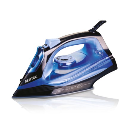 Iron CENTEK CT-2351, 2200 watts, ceramic soles, 300 ml, blue