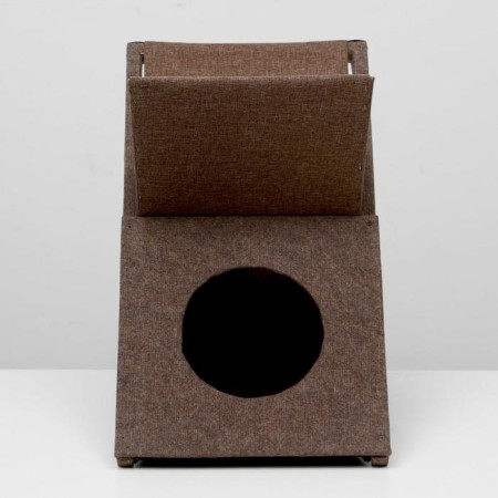 House for cats with a clamp "X", folding with a hammock, carpet, mix of flowers-3