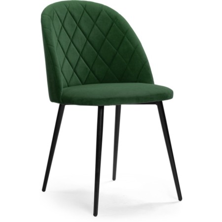 Stol on a metal frame Zest metal/velor, black/green 50x54x81 cm