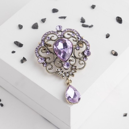 Brooch "Empress" Gracefulness, purple color in black gold-2