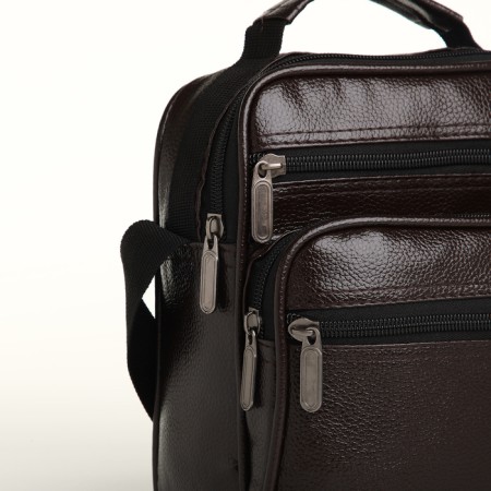 Male bag, 21.5*10*17 cm, lightning departure, 3 n/pocket, reg. Min, brown-2