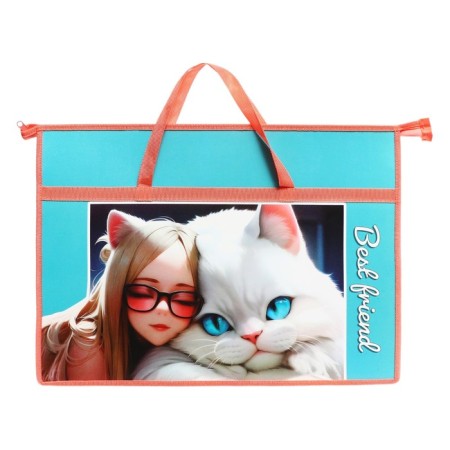 A3 folder with handles, plastic, lightning from above, 470 x 335 mm, PM-A3-26 "Tender Friendship"-1