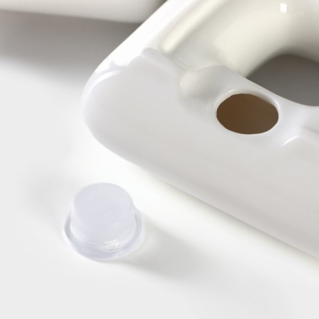 Porcelain set for spices on the Bellatenero bamboo stand, 3 objects: Solonka 60 ml, pistor 60 ml, stand, white color-5